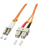 Image de Lindy - Cordon de raccordement - SC multi-mode (M) pour LC multi-mode (M) - 2 m - fibre optique - duplex - 50 / 125 microns - OM2 - sans halogène