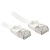 Image de Lindy - Cordon de raccordement - RJ-45 (M) pour RJ-45 (M) - 1 m - U / FTP (Paire torsadée blindée) - CAT 6a - moulé sans crochet plat - blanc