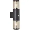 Image de SERGIORO Applique extérieure 2L avec détecteur - Noir dépoli - 2xE27 20W - Ampoule non incluse