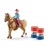 Image de Schleich Farm World Barrel Racing avec une Cowgirl