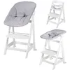 Image de Roba Chaise Haute Ãvolutive Born Up 2 En 1 + Transat Inclinable Gris - Roba Style - DÃ¨s La Naissance - Bois Blanc