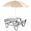 Image de Roba Table Pique-Nique Enfants Avec Parasol 'outdoor +' En Bois Massif - Table D'extérieur 4 Places Avec Dossiers - Gris