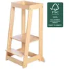 Image de Tour d'apprentissage Montessori - Bambou Certifié FSC - Réglable sur 3 niveaux de hauteur - Jusqu'a 80 Kg - Naturel