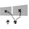 Image de DURABLE SELECT PLUS - Kit de montage (bras articulé, attache-support, montage sur mamelon de tube) - pour 2 écrans LCD - plastique, aluminium, acier - argent - Taille d'écran : 17"-32" - montrable sur bureau