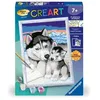 Image de CreArt Kids 18x24cm Doux bisous de Husky, Kit de peinture par numéros Numéro d'Art, Des 7 ans, 25829,