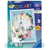Image de CreArt Kids 18x24cm Licorne fleurie, des 9 ans, Kit de peinture par numéros Numéro d'Art, 25834,