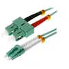 Image de Helos - Cordon de raccordement - LC multi-mode (M) pour SC multi-mode (M) - 1 m - fibre optique - duplex - 50 / 125 microns - OM3 - turquoise