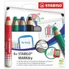 Image de Le 1er crayon marqueur pour tableaux blancs, ardoises et paperboards, S''efface facilement a sec ou avec un chiffon humide sans laisser de traces, Fabrique a 100% en bois certifie, Trace constant, ne seche pas, sans odeur ni solvants
