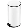 Image de Hailo 0530-030 Poubelle de Salle de Bain à Pédale, Acier Inoxydable, Blanc, 64 x 37 x 37 cm