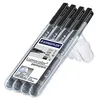 Image de Staedtler 31-9wp4gs Lot De 4 Feutres Permanents Lumocolor Sfmb Pour RÃ©troprojecteurs (Noir)