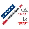Image de Lumocolor® permanent duo Marqueur double pointe fine 0,6 mm et moyenne 1,5 mm rouge