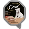 Image de 14x150 g barquettes Cesar Junior à la dinde et au veau, nourriture humide pour chien