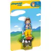 Image de PLAYMOBIL 1,2,3, 6977 VROUW MET HOND / FEMME AVEC CHIEN