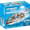 Image de Playmobil Family Fun 9428 Vacanciers avec vedette et moteur submersible