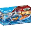 Image de Playmobil Playmobil 70489 Bateau De Secours Et Attaque De Requins 14pces