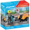 Image de Playmobil Playmobil Action Heroes 71752 - Ouvrier avec marteau-piqueur et signalisation