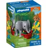Image de Playmobil Animaux et amis 72092 - Zoo : bÃ©bÃ© Ã©lÃ©phant et soigneuse