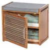 Image de Banc armoire de salle de bain en bambou Bahari - L. 50 x H. 45 cm - Gris