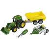 Image de Tracteur John Deere avec remorque à bois et à foin