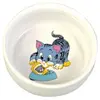 Image de Ecuelle Céramique Avec Motifs Pour Chats 03 L/Ø 11 Cm Blanc - 4009 - Mon Animalerie