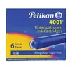 Image de PELIKAN - cartouches d'encre 4001 TP/6, bleu royal contenu: 6 cartouches d'encre dans une boîte en carton (301176)