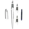 Image de Parure Calligraphie : Stylo Plume Ergonomique Corps Blanc - 3 Plumes différentes