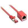 Image de Good Connections RNS - Câble d'extension de patch - RJ-45 (M) pour RJ-45 (F) - 2 m - SFTP, PiMF - CAT 6 - moulé, sans crochet - rouge