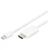 Image de ASSMANN - Câble adaptateur - Mini DisplayPort mâle pour HDMI mâle - 2 m - triple blindage - blanc - moulé support 4K