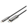 Image de DIGITUS AOC - Câble adaptateur - 24 pin USB-C mâle pour HDMI mâle - 15 m - actif, câble optique hybride actif, support pour 4K60Hz, prise en charge de 1920 x 1080 à 120 Hz, support pour 2K60Hz, débit de transfert de données jusqu'à 18 Gbps