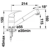 Image de Blanco-S Daras 519724 Robinet de lavabo Compatible avec installation de faible pression ChromÃ©/argentÃ©