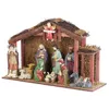 Image de Grande crèche de Noël avec 11 figurines en porcelaine et LED