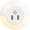 Image de Luminea : Veilleuse à LED automatique sur prise de courant avec 2 ports de chargement USB (10 W)