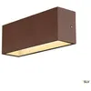Image de Applique extérieure SLV SITRA CUBE Up/Down rouille avec LED intégrée - Taille L - 30 cm