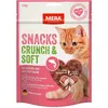 Image de Mera The Petfood Family Crunch Soft Au Saumon Délicieuses Friandises Pour Chat Friandises Nutritives Pour Chat Pleine De Vitamines Et De Minéraux Coussin Croisé Avec Garnissage Crémeux 200 G