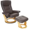 Image de MCA fauteuil relax Hamilton cuir charge 130kg marron nature