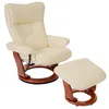Image de Robas Lund fauteuil relax Montreal cuir charge 130kg crème doré