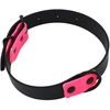 Image de collier Heim bicolore riveté noir/rose 25mm de large, 50cm de long chien