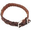 Image de Collier en cuir tressé brun 44-54cm tour de cou, 25mm de large chien