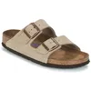 Image de Mules Birkenstock Arizona Cuir Suede Soft Footbed W Taupe - 37