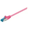 Image de goobay - Cordon de raccordement - RJ-45 (M) pour RJ-45 (M) - 25 cm - SFTP, PiMF - CAT 6a - sans halogène, moulé, sans crochet - magenta