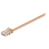 Image de goobay - Cordon de raccordement - RJ-45 (M) pour RJ-45 (M) - 2 m - UTP - CAT 6 - moulé, plat - marron clair