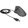 Image de Delock - Souris verticale - ergonomique - pour droitiers - optique - 5 boutons - filaire - USB - gris noir - Pour la vente au détail