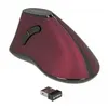 Image de Delock - Souris verticale - ergonomique - pour droitiers - optique - 5 boutons - sans fil - 2.4 GHz - récepteur sans fil USB - noir/rouge - Pour la vente au détail