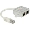 Image de Delock RJ45 réseau informatique Adaptateur CAT 5 [1x RJ45 mâle - 2x RJ45 femelle] 15.00 cm blanc