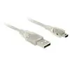 Image de Delock - Câble USB - mini USB type B (M) pour USB (M) - USB 2.0 - 50 cm - transparent
