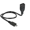 Image de Delock OTG ShapeCable - Rallonge de câble USB - USB (F) pour Micro-USB de type B (M) - USB 2.0 OTG - 50 cm - noir