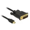 Image de Delock - Câble adaptateur - liaison simple - Mini DisplayPort (M) pour DVI-D (M) - DisplayPort 1.1 - 50 cm - passif vis moletées - noir