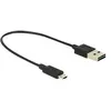 Image de Delock - Câble USB - Micro-USB de type B (M) pour USB (M) - USB 2.0 - 20 cm - connecteur A réversible connecteur B micro réversible - noir