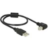 Image de Delock - Câble USB - USB (M) pour USB type B (M) - USB 2.0 - 50 cm - connecteur à 90° - noir