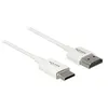 Image de Delock Slim High Quality - Câble HDMI avec Ethernet - HDMI mini mâle pour HDMI mâle - 25 cm - triple paire torsadée blindée - blanc - support 4K